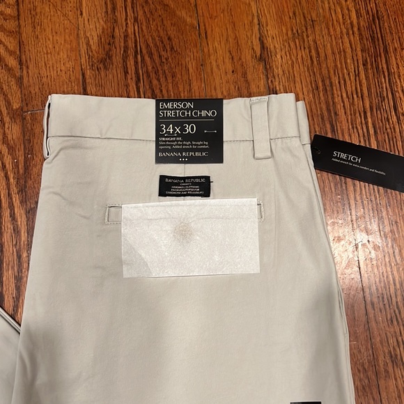 Banana Republic Emerson Stretch Chino Pant Straight Fit in Sand Size 34x30 NWT - Picture 2 of 4